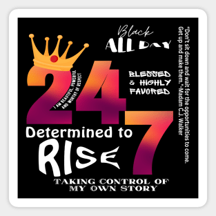 Black All Day 24/7 Slogan Graphic Magnet